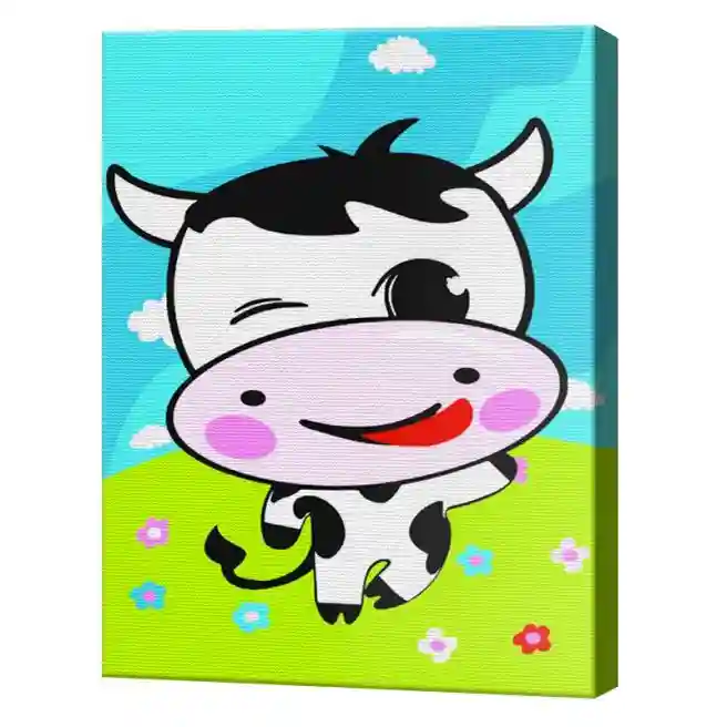 Подмигивающая коровка 20x30 см, картина по номерам