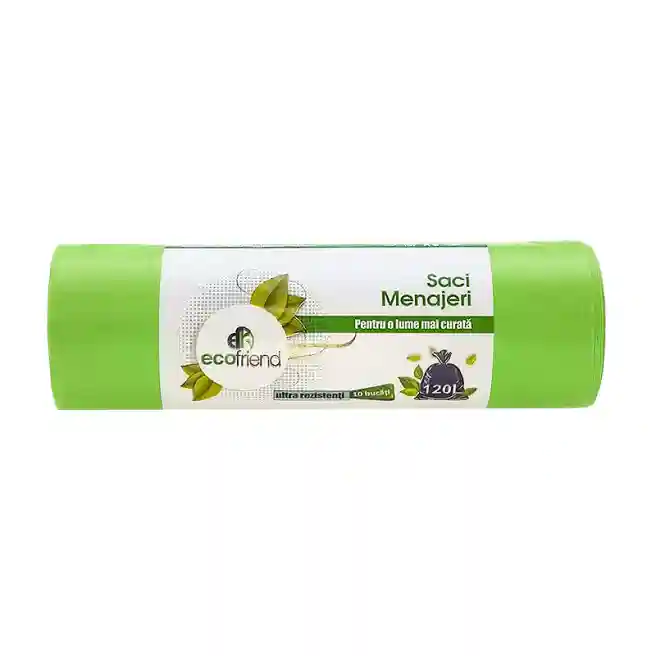 Пакеты для мусора 120л/10 шт., 25 мкм,  Ecofriend, зеленый