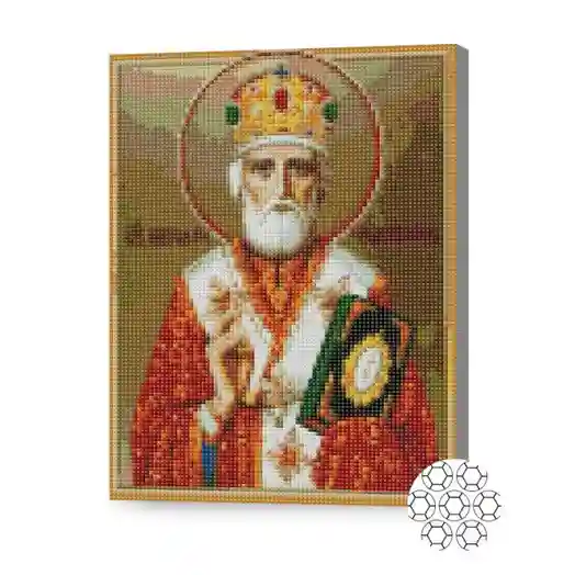 Икона Св. Николая, 30x40 см, алмазная мозаика
