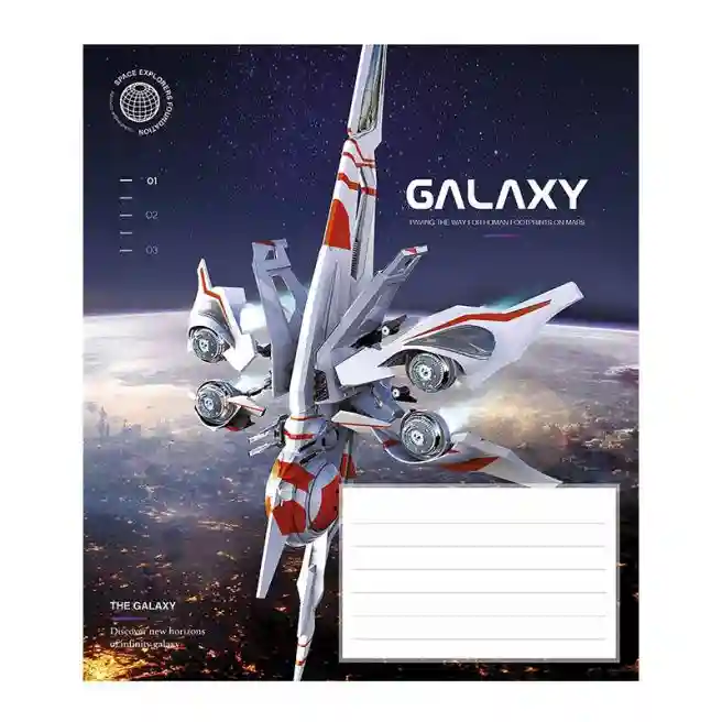 Тетрадь 12 листов, косая линейка, Школярик Galaxy life