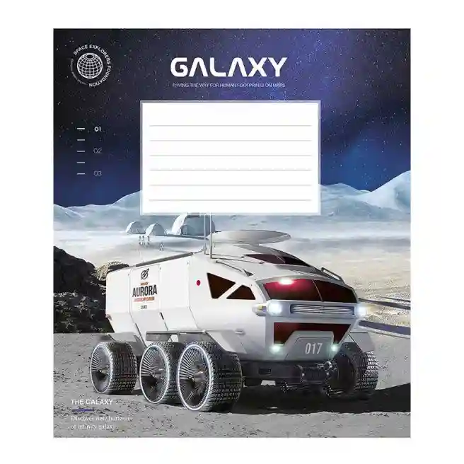 Тетрадь 12 листов, косая линейка, Школярик Galaxy life