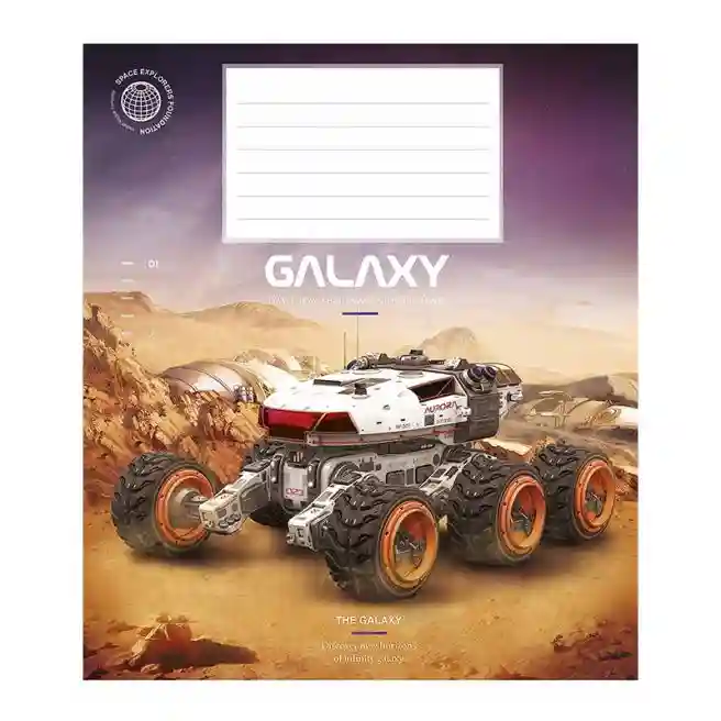 Тетрадь 12 листов, косая линейка, Школярик Galaxy life
