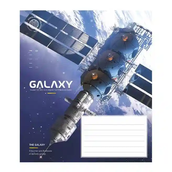 Тетрадь 12 листов, косая линейка, Школярик Galaxy life