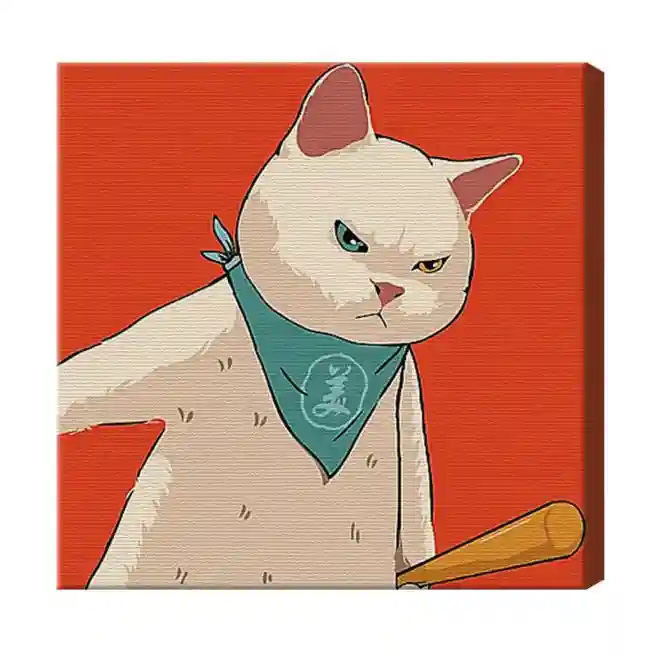 Кот-хулиган 20x20 см, картина по номерам