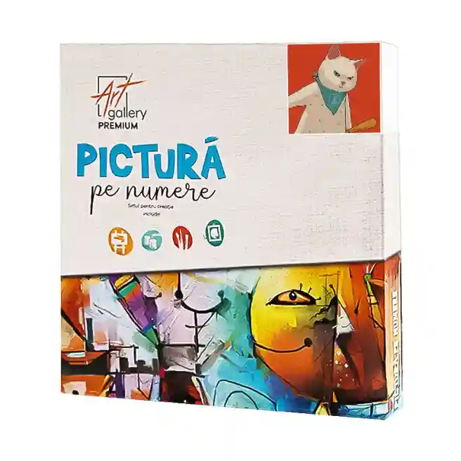 Кот-хулиган 20x20 см, картина по номерам