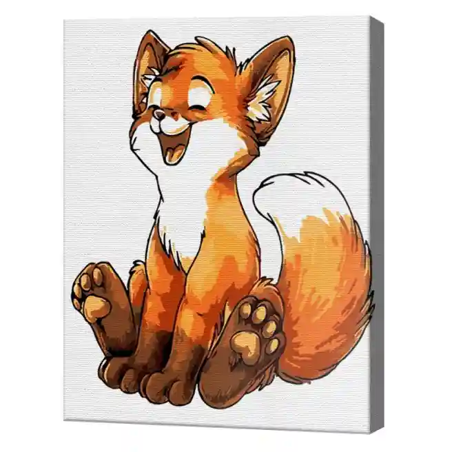 Веселый лис 20x30 см, картина по номерам