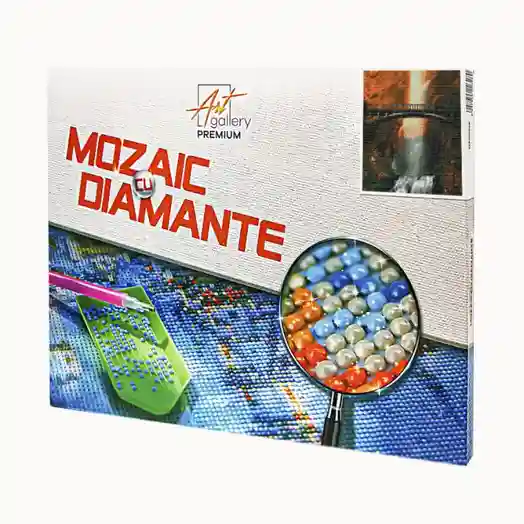Cascadă și podul, 30x40 cm, mozaic cu diamante