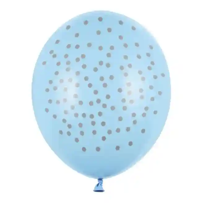 Balon 30 cm, Buline, pastel albastru