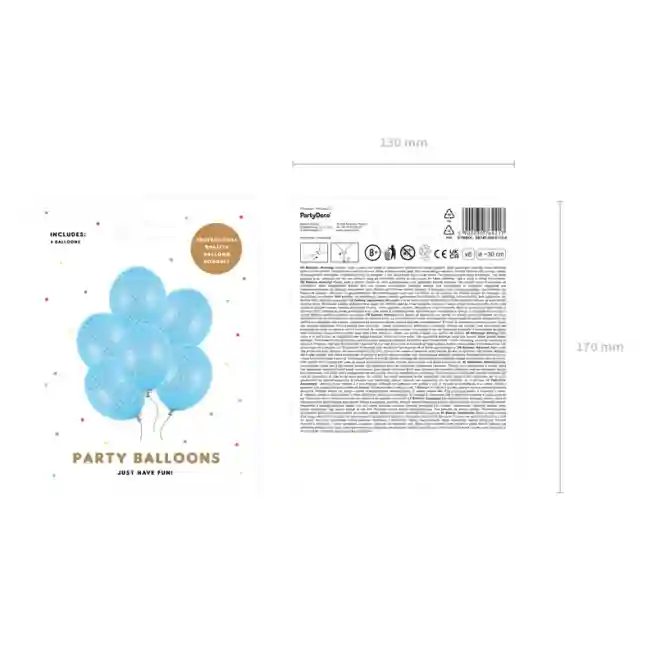 Balon 30 cm, Buline, pastel albastru