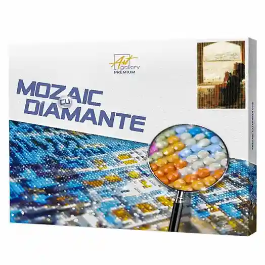 Frumoasă senzuală la fereastră, 40x50 cm, mozaic cu diamante