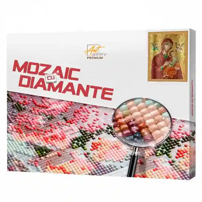 Страстная икона Божией Матери, 40x50 см, алмазная мозаика квадратная