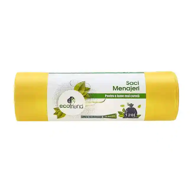 Pungi pentru gunoi 120l./10 buc., 25 mkm, Ecofriend, galben