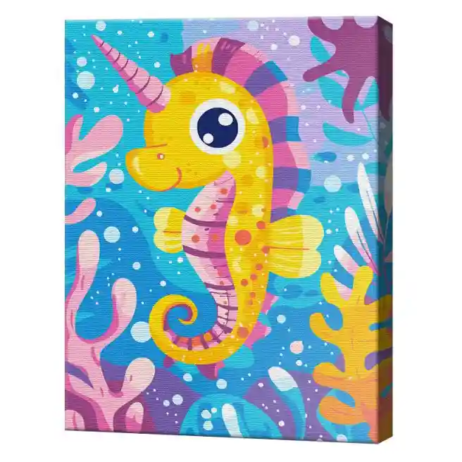 Unicorn subacvatic, 30x40 cm, pictură pe numere