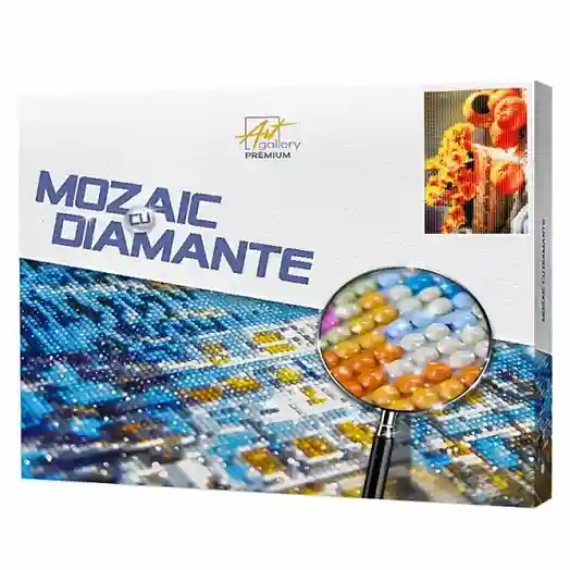 Dispoziție portocalie, 40x50 cm, mozaic cu diamante