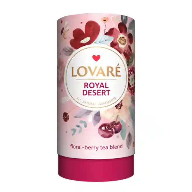 Чай LOVARE Royal Dessert 80гр. заварной, фруктовый (гибискус, вишня, миндаль)