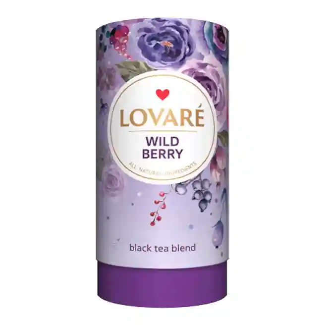 Чай LOVARE Wild Berry 80 гр заварной, черный (клубника, роза, ягоды)