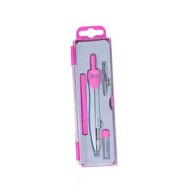 Set compas ZI-BI, Basis 4 elemente in boxa din plastic, roz art.ZB.5303BS-10