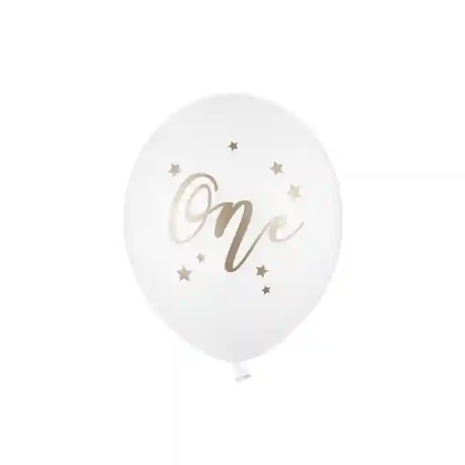 Balon One, alb pastel