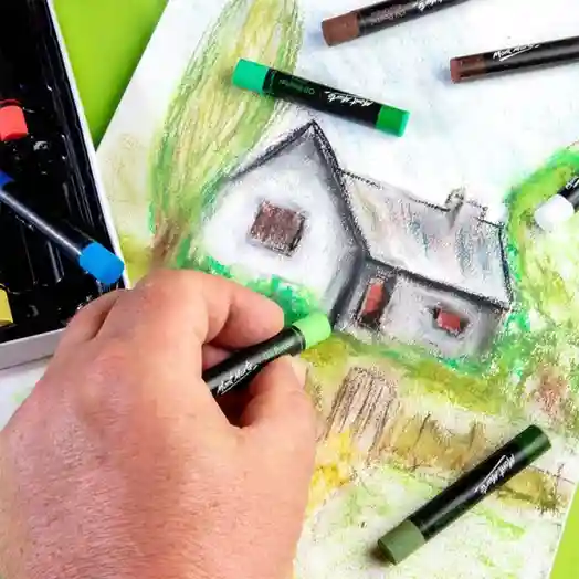 Set cretă colorată Oil Pastels, 24 culori