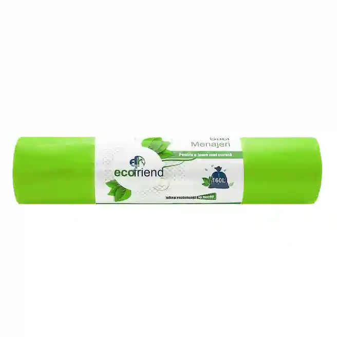 Pungi pentru gunoi 160l./10 buc., 25 mkm, Ecofriend, verde