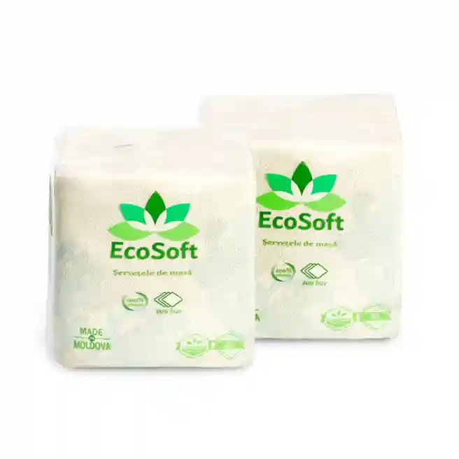 Șervețele de hîrtie EcoSoft gri, 100 bucăți