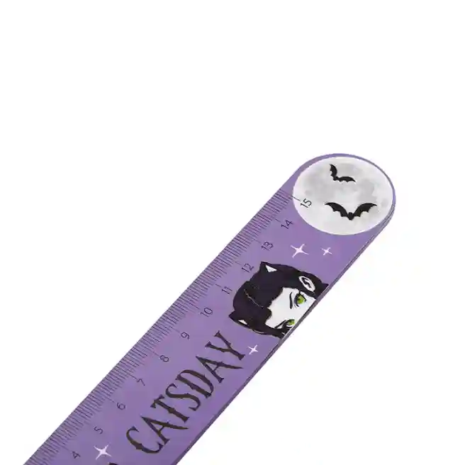 Riglă pentru copii MESHU "Cats day" lemn, 15 cm, în sortiment