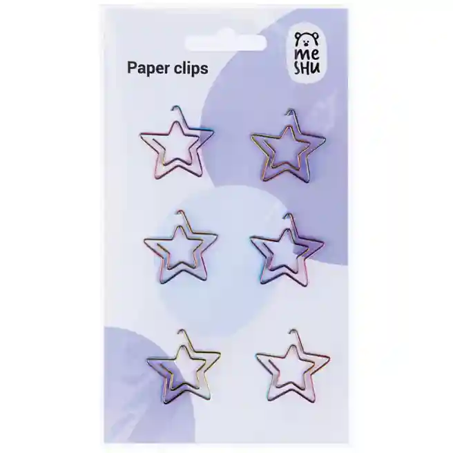 Agrafe 25mm, Meshu "Stars", 6 bucăți