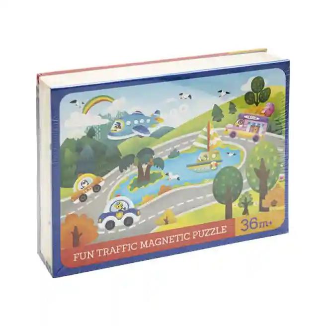 Tabla magnetica cu puzzle "Fun Traffic", cod 158009