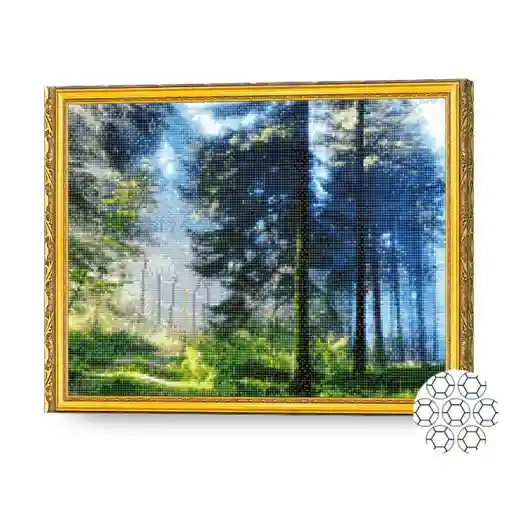 Солнечный день в лесу, 40x50 см, алмазная мозаика