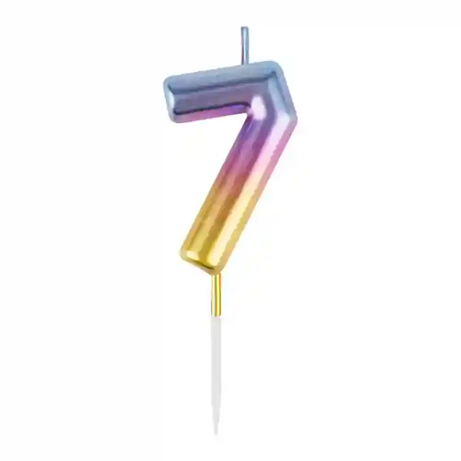 Lumânare pentru tort cu suport MESHU "Cifra 7", 6 cm, gradient