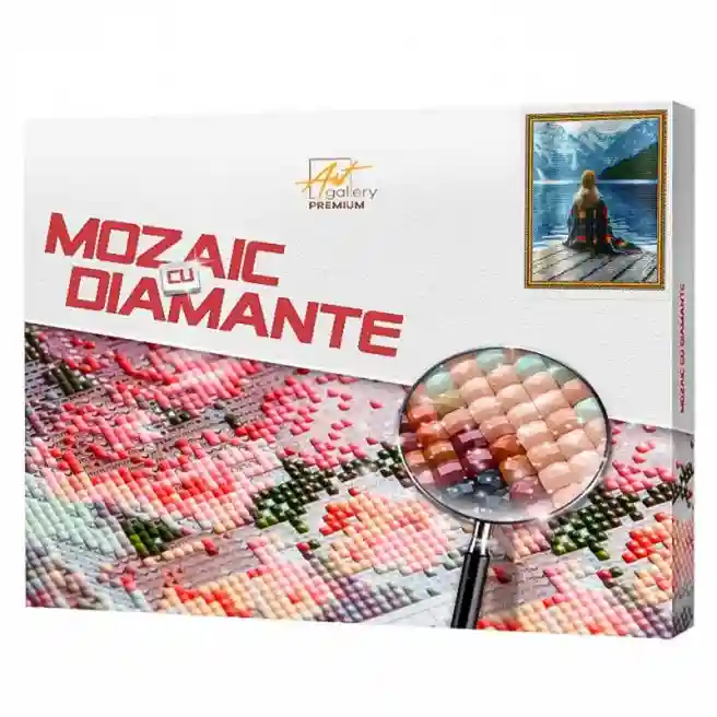 Călătoarea în munți, 40x50 cm, mozaic cu diamante pătrate