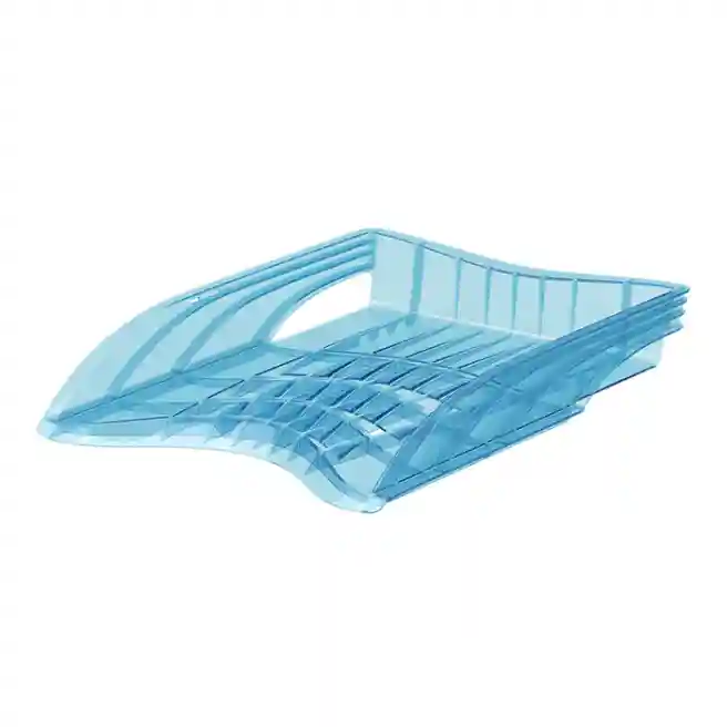 Tavă orizontală pentru hârtie din plastic ErichKrause S-Wing, Standard, albastră