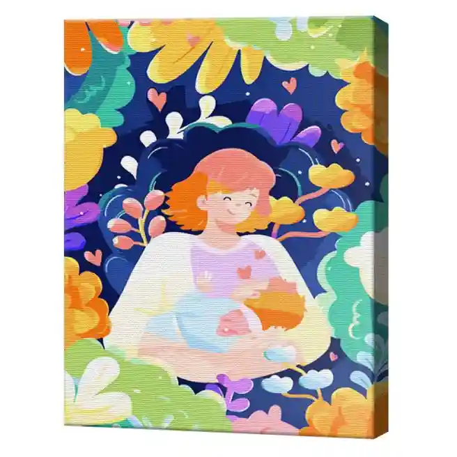 Mamă fericită, 40x50 cm, pictură pe numere