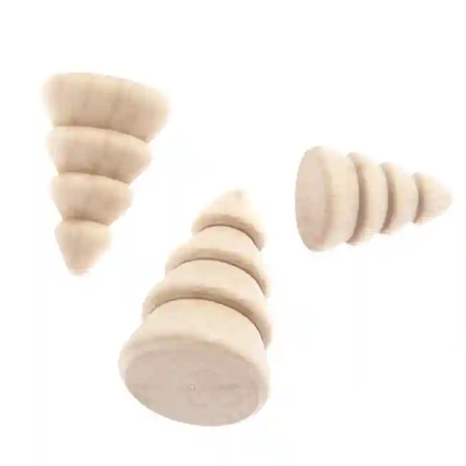 Set de piese din lemn, Brazi, 3 bucăți, 3,5 / 4,5 / 5,5 cm