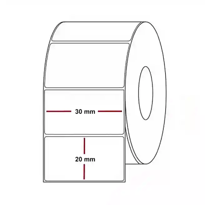 Etichetă termică în rulou, 30x20 TD (1000 etich/rol) ECO