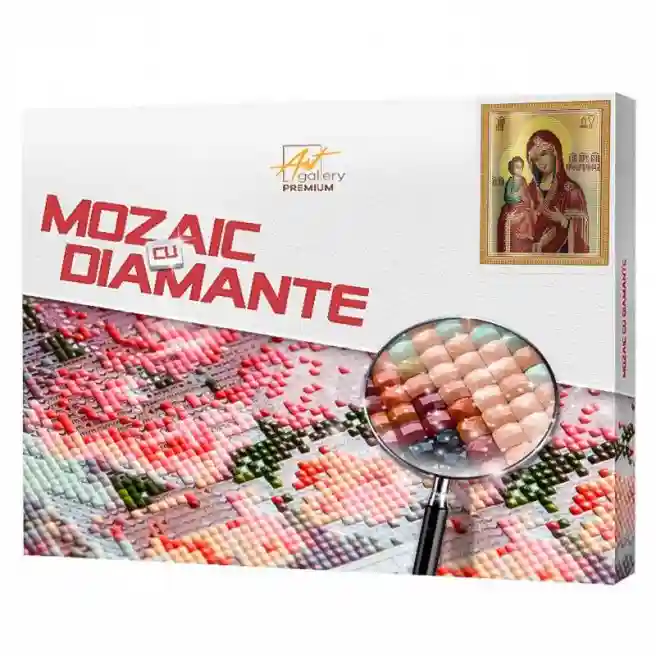 Icoană Maicii Domnului cu trei mâini, 40x50 cm, mozaic cu diamante pătrate