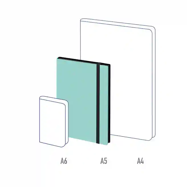 Carnet notițe A5 80 foi Berlingo PU "Instinct", margine neagră, negru/mentă, cu elastic