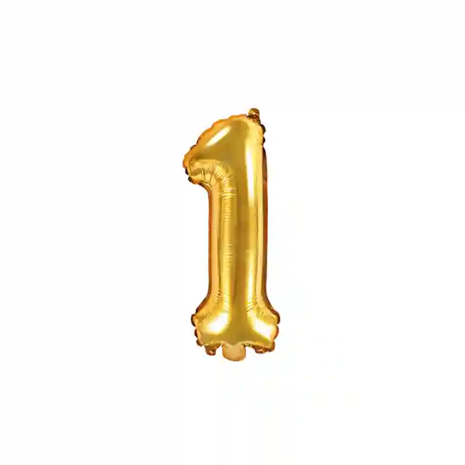 Balon de folie Cifra "1", 35 cm, aur