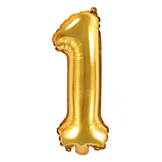 Balon de folie Cifra "1", 35 cm, aur