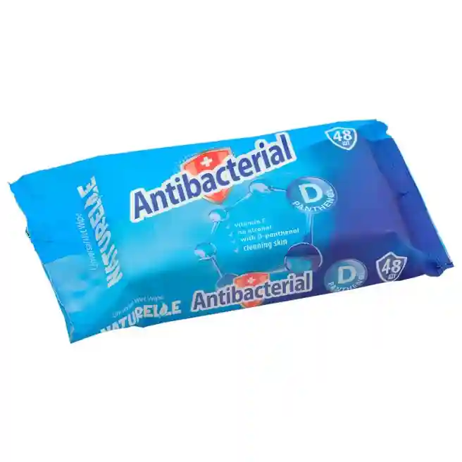 Салфетки влажные, 48 штук, подорожник, Naturelle Antibacterial