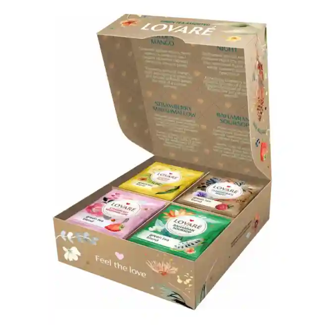 Чай LOVARE Green Assorted 32 пак, зеленый (асорти)