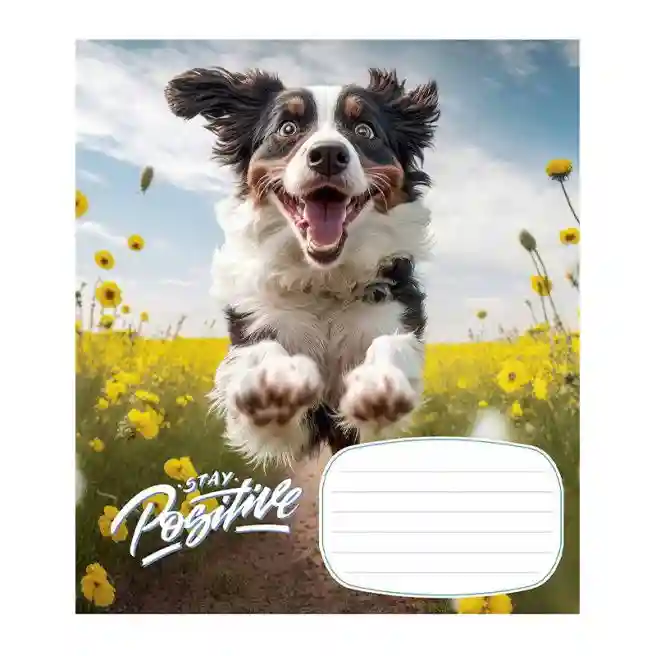 Тетрадь 12 листов, клетка, Школярик Stay Positive