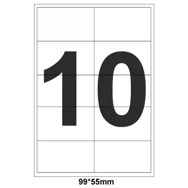 Etichete autoadezive A4, 10 bucăți, 99x55 mm