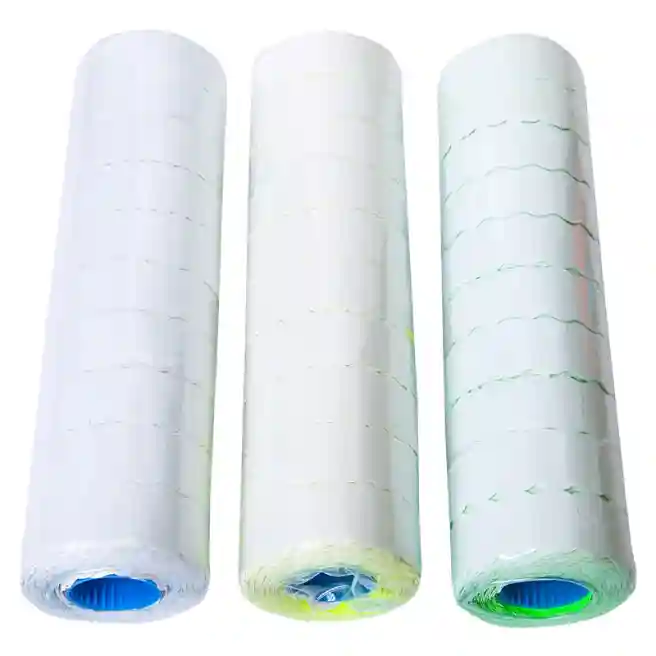 Etichete pentru prețuri înguste ondulate, 12x21mm, 1000 preturi/buc., ALBE