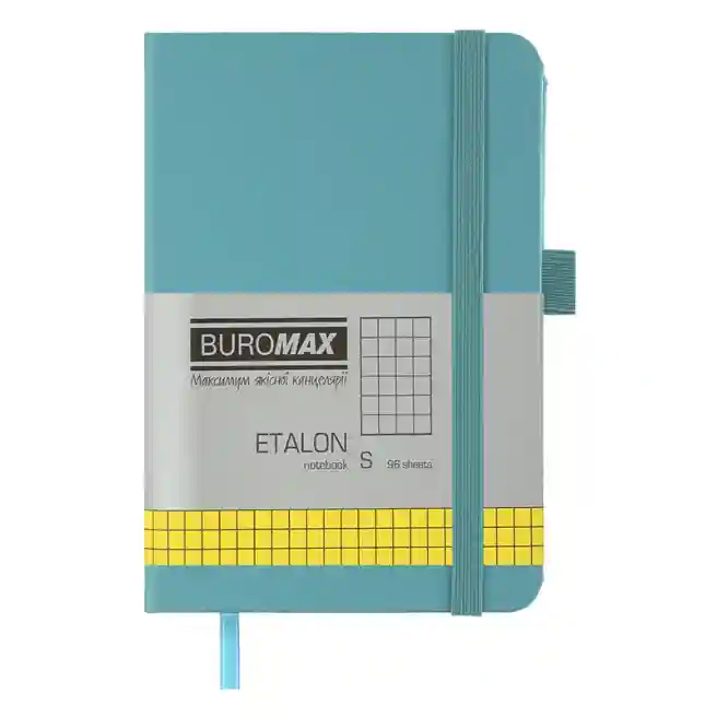 Carnet notite A6 patratele 96 foi Buromax coperta tare ETALON PU turcoaz