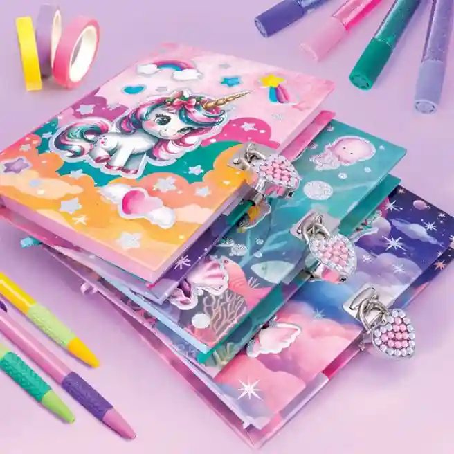 Agendă mare cu cheiță de blocare Unicorn