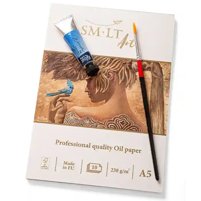 SMLT Bloc pentru pictură PRO, A5, 10 file, 230g, hârtie de in, ulei, copertă rigidă