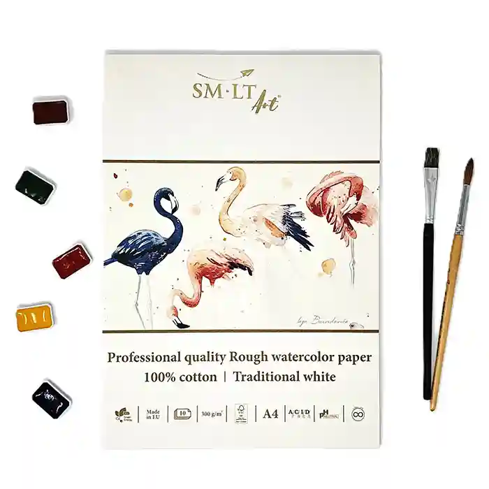 SMLT Блок для рисования PRO, акварель, A5, 10л, 300г, 100% хлопок, крупное зерно, холодный пресс