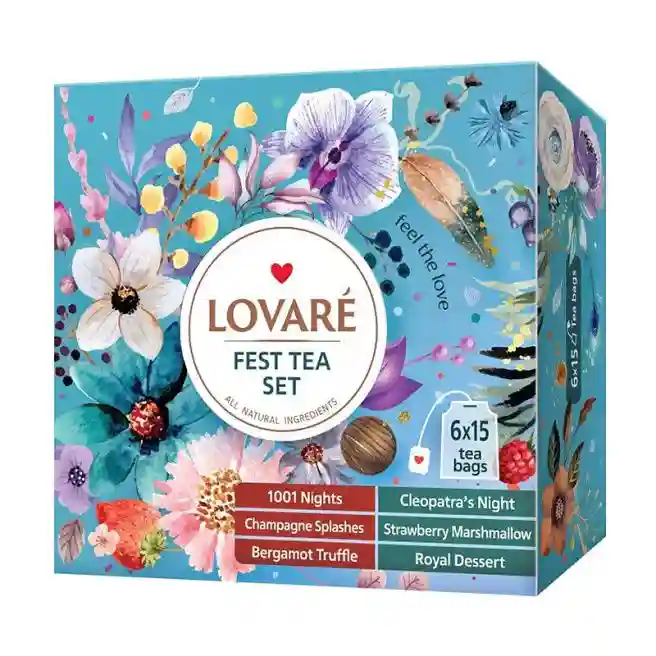 Ceai Lovare Set FEST TEA - 90 de pachete de ceai verde și negru