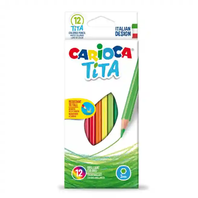 Карандаши цветные Carioca Tita, пластиковые, 12 цветов, 42793